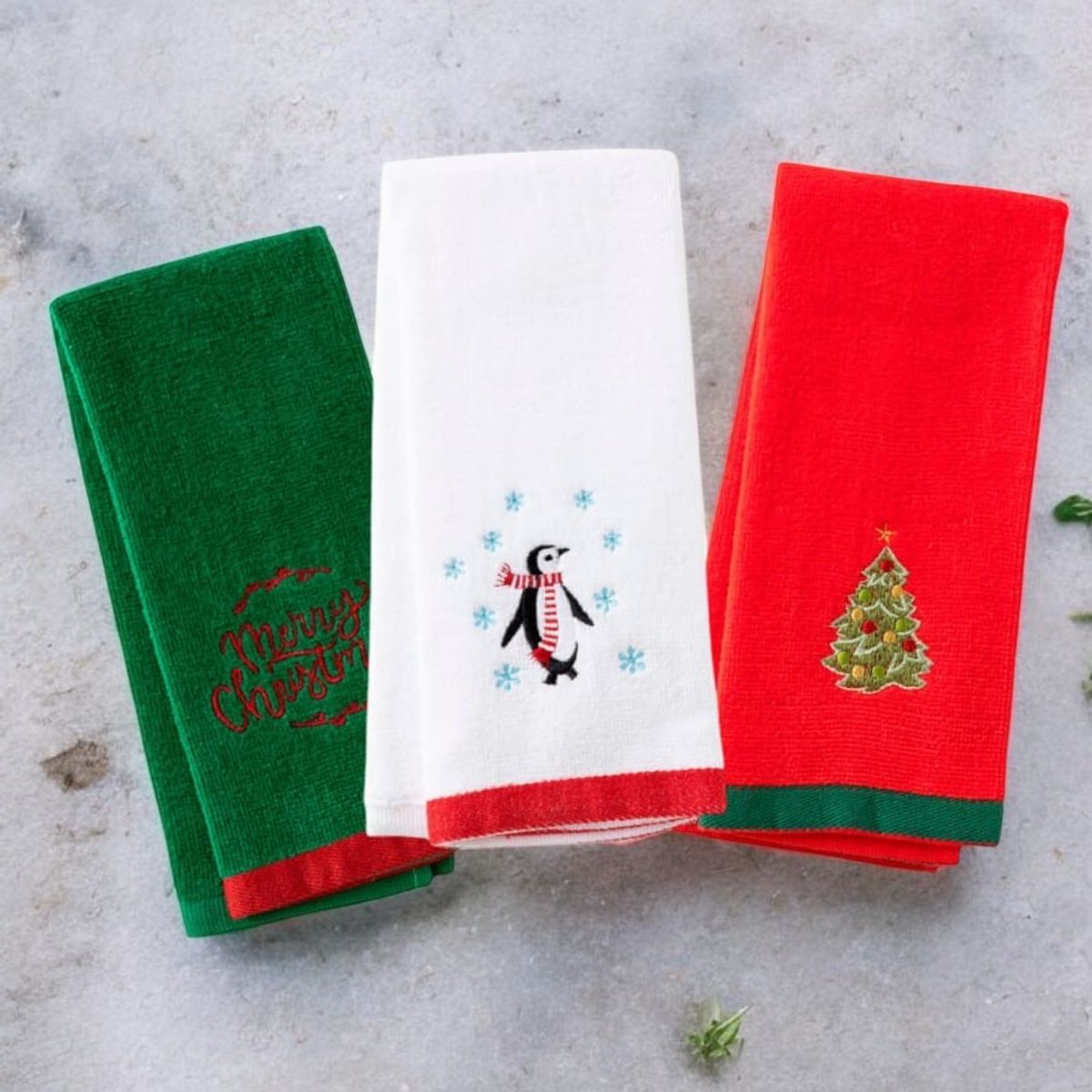 GENERICO - 2 Pack Navideño de 3 Toallas de Mano (50x30 cm)