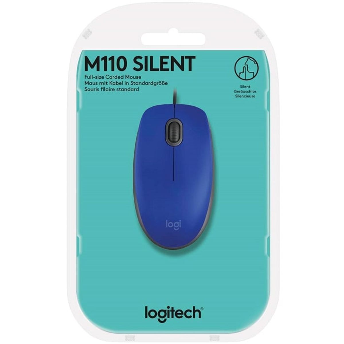 LOGITECH - Mouse Óptico Logitech M110 Silencioso Diseño clasico - azul