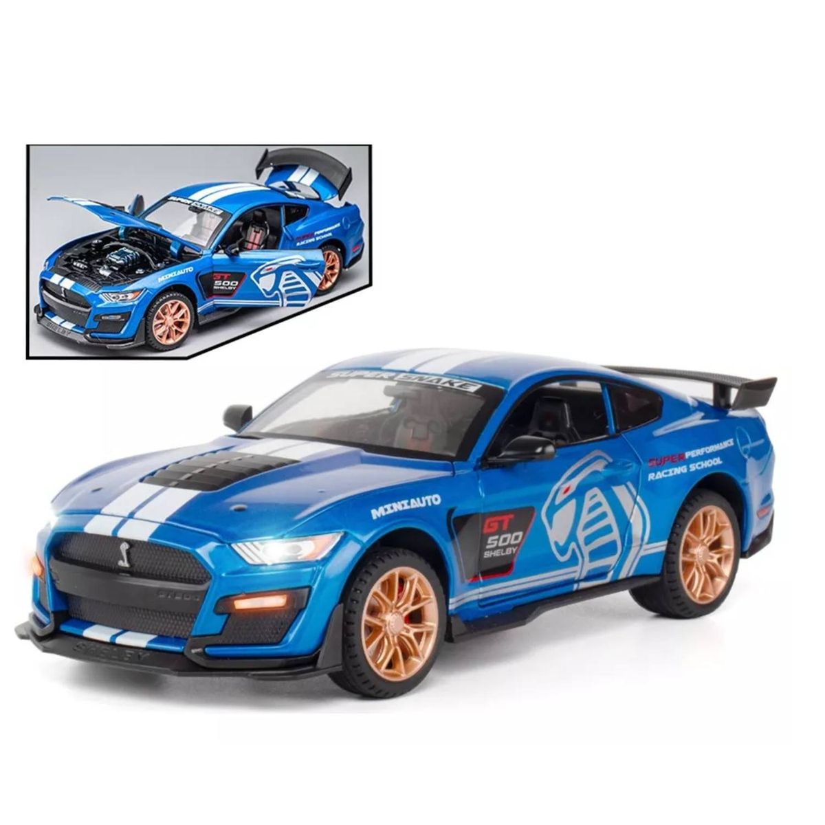 GENERICO - Auto De Colección FORD MUSTANG SHELBY GT500 COBRA AZUL