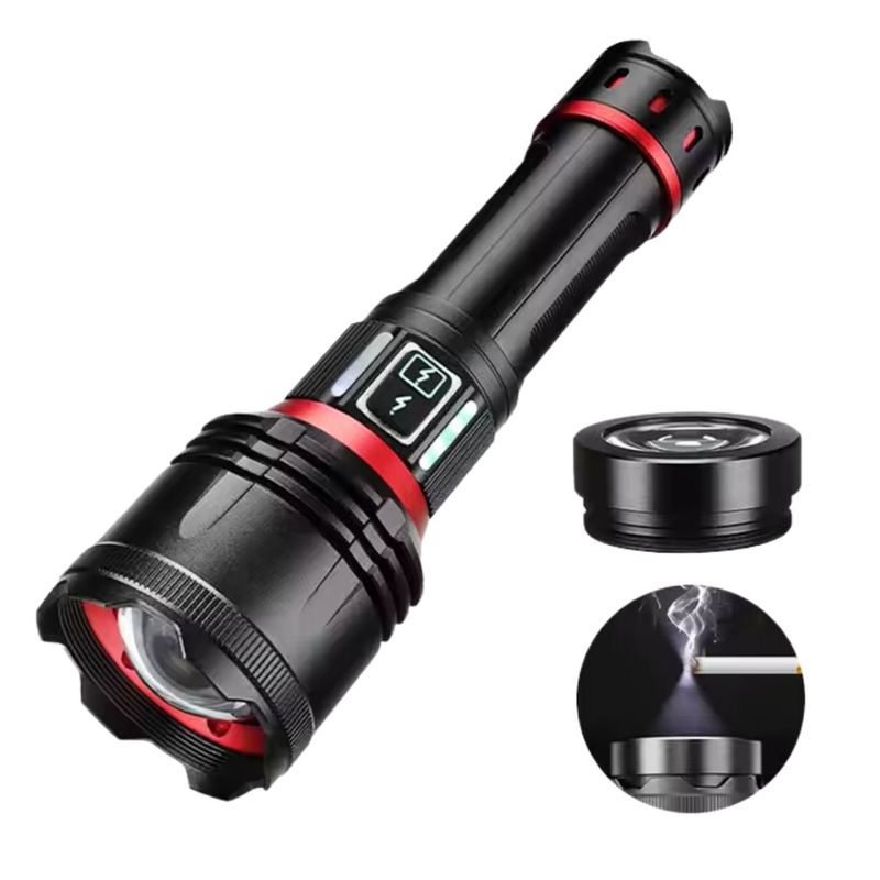 LIDIMI - Linterna Pirotecnica Zoom Ajustable Batería Recargable 2000m