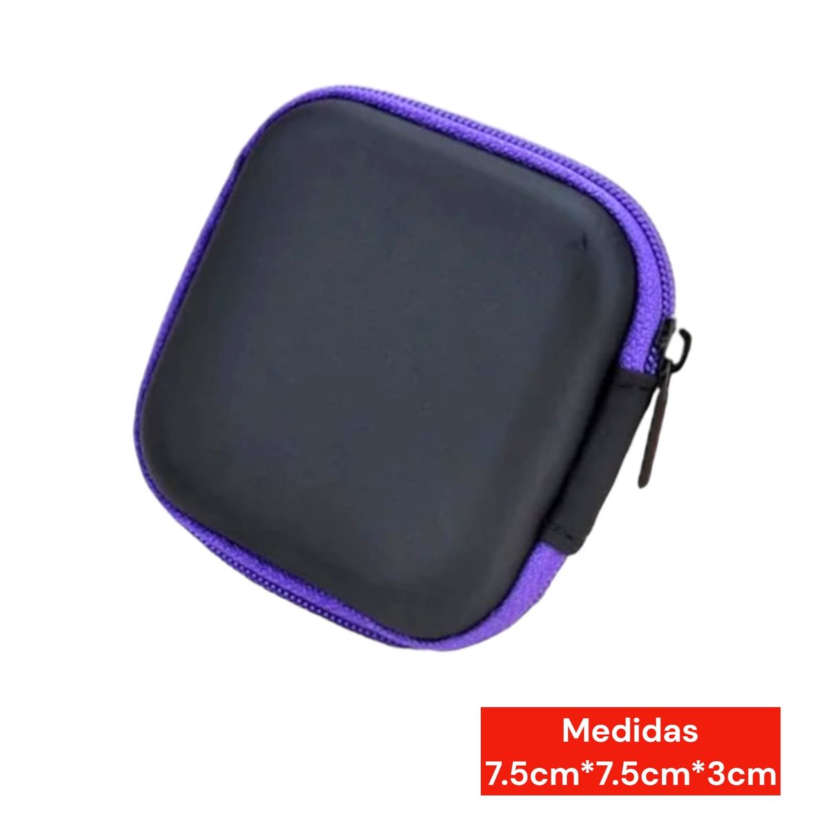 GENERICO - Case Estuche Funda Protector Para Auriculares COLOR NEGRO MORADO