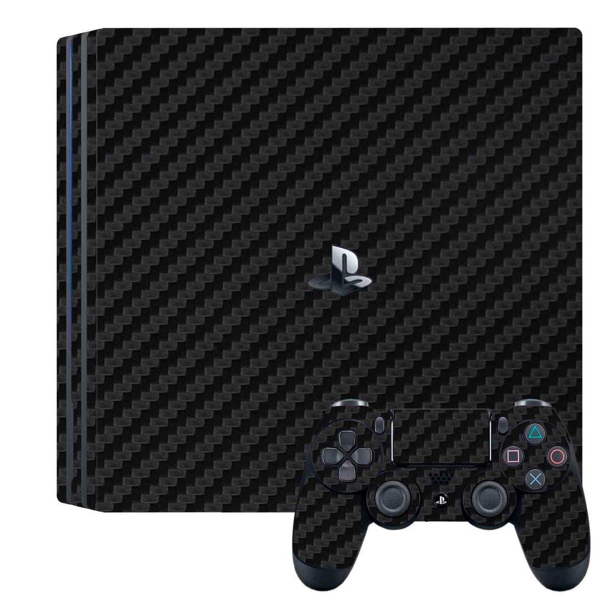 GENERICO - Skin Adhesivo Ps4 Pro Fibra de Carbono negro