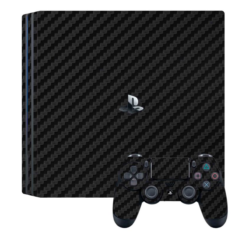 GENERICO - Skin Adhesivo Ps4 Pro Fibra de Carbono negro
