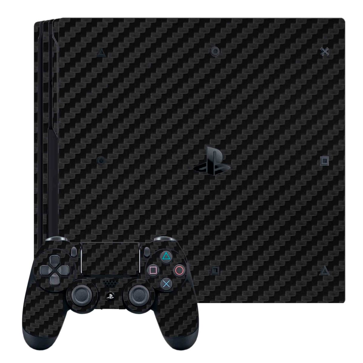 GENERICO - Skin Adhesivo Ps4 Pro Fibra de Carbono negro