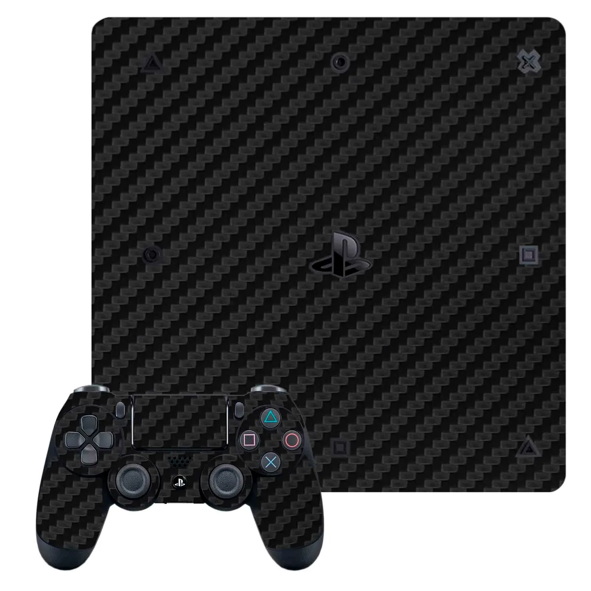 GENERICO - Skin Adhesivo Fibra de Carbono Negro para Ps4 Slim