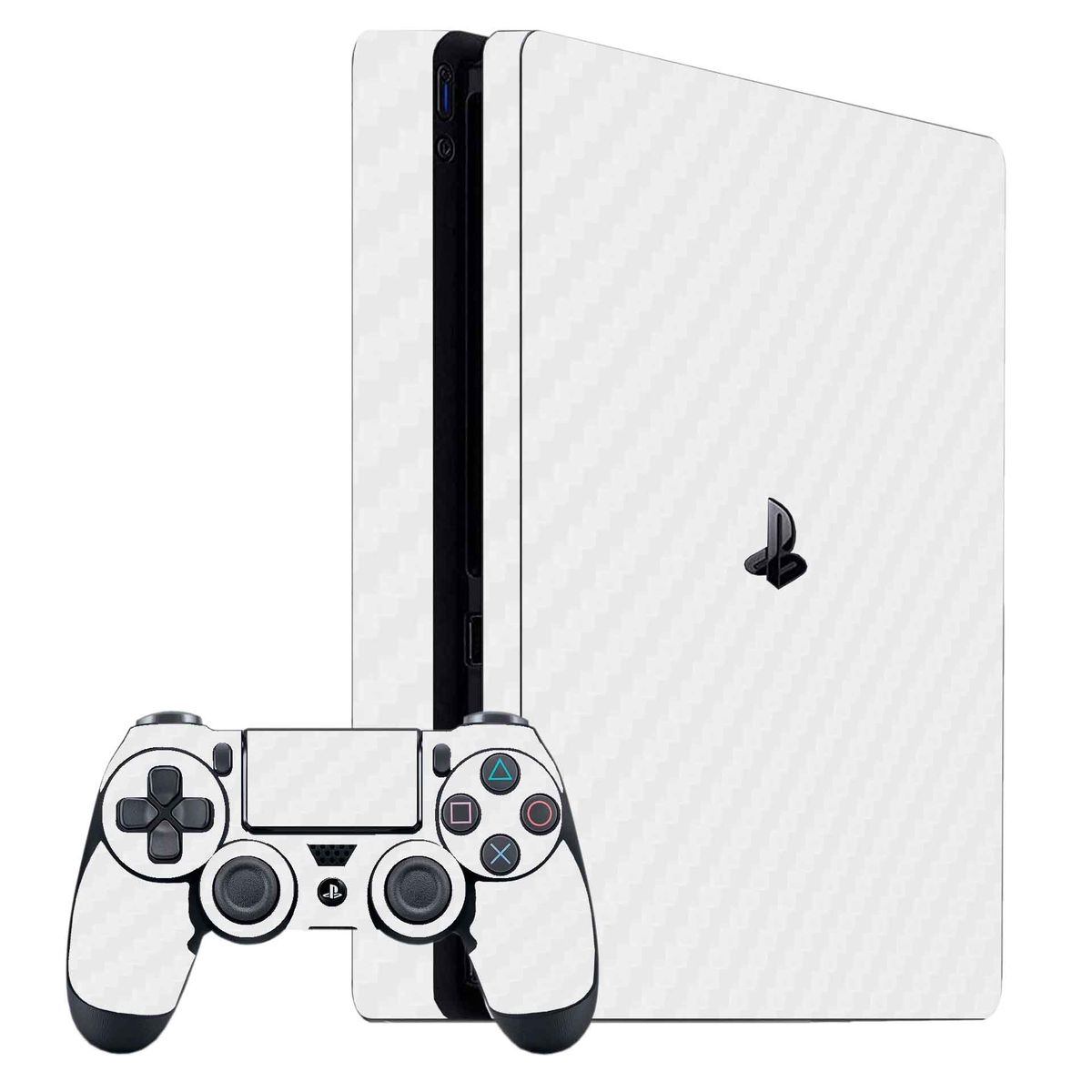GENERICO - Skin Adhesivo Fibra de Carbono Blanco para Ps4 Slim