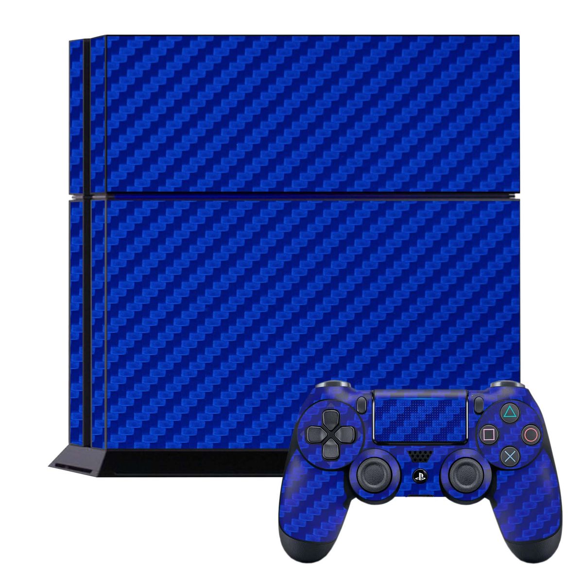 GENERICO - Skin Adhesivo Fibra de Carbono Azul para Ps4 Fat