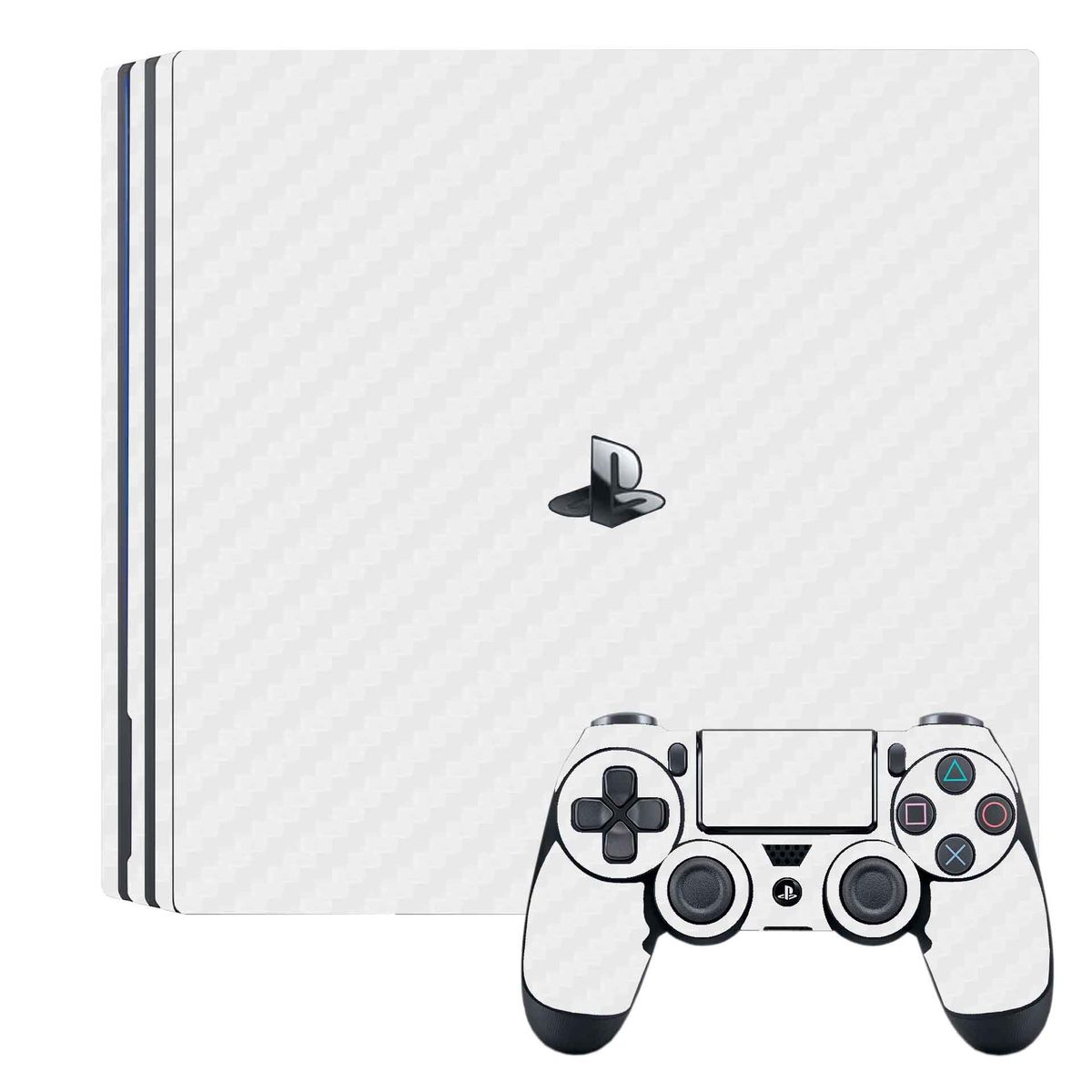 GENERICO - Skin Adhesivo Ps4 Pro Fibra de Carbono Blanco