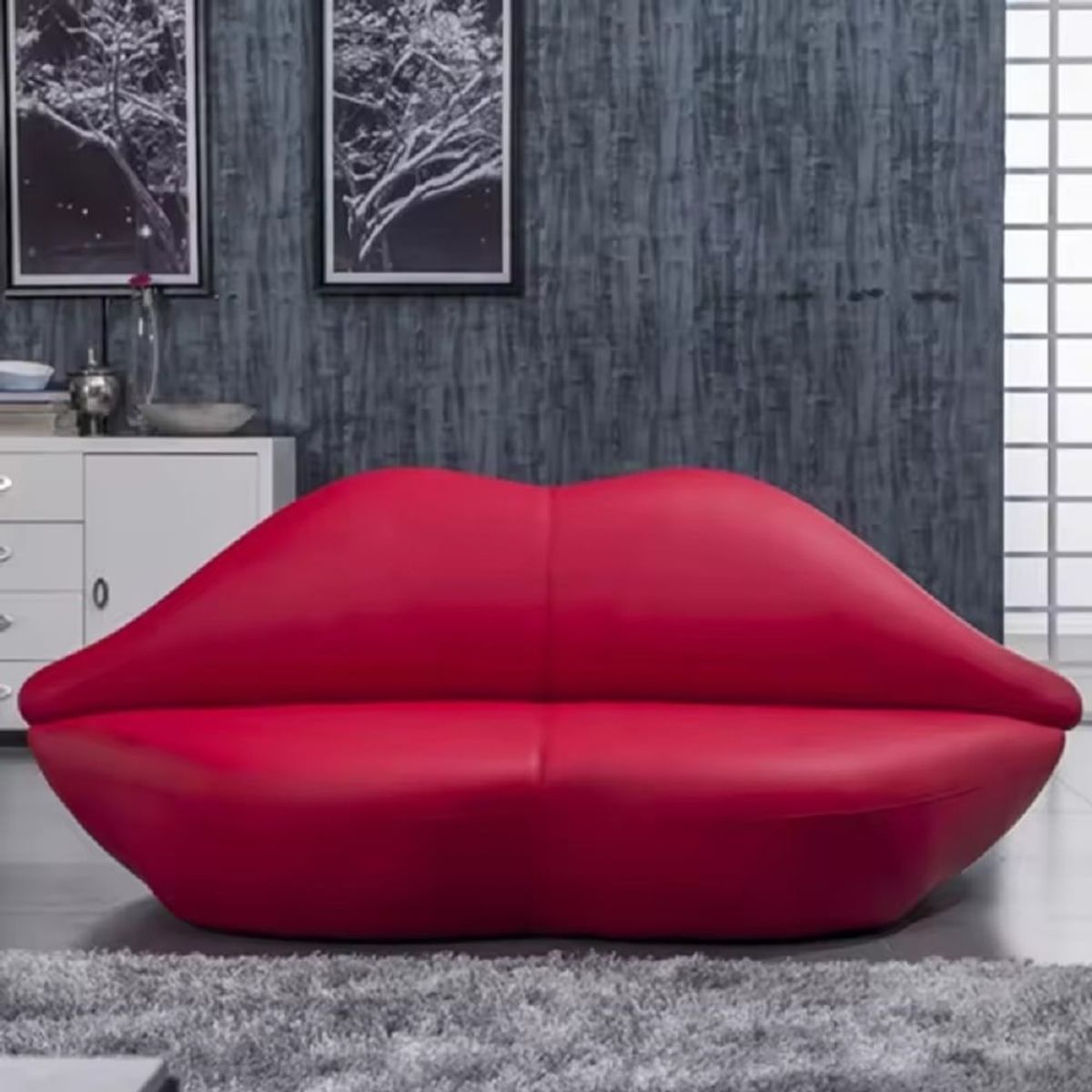 DMUEBLES - DM SOFA KISS 3 ASIENTOS ULTRACUERO - ROJO