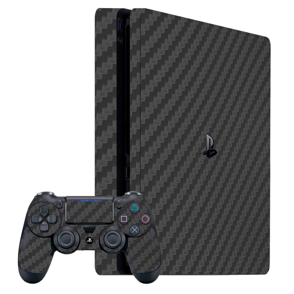 GENERICO - Skin Adhesivo Fibra de Carbono Plomo para Ps4 Slim