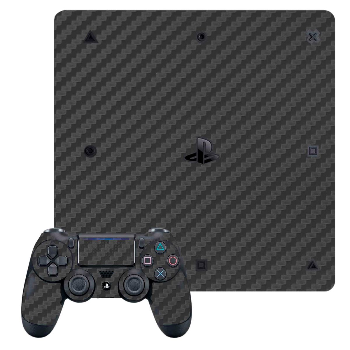 GENERICO - Skin Adhesivo Fibra de Carbono Plomo para Ps4 Slim