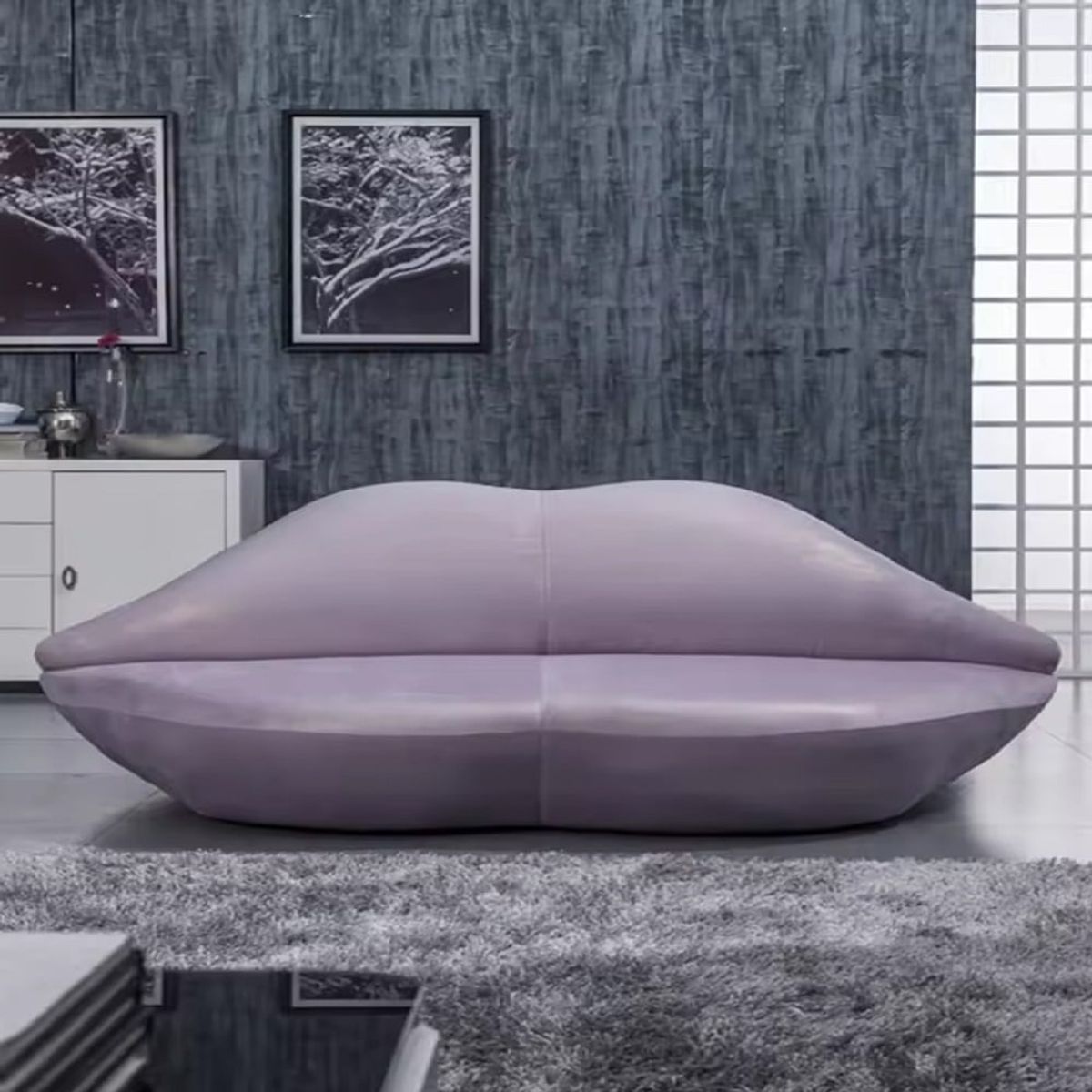 DMUEBLES - DM SOFA KISS 3 ASIENTOS ULTRACUERO - UVA PASTEL