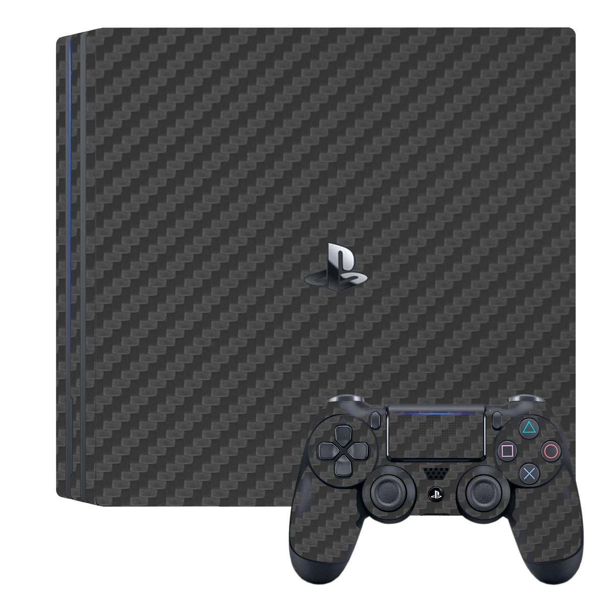 GENERICO - Skin Adhesivo Ps4 Pro Fibra de Carbono Plomo
