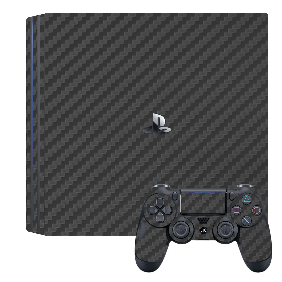 GENERICO - Skin Adhesivo Ps4 Pro Fibra de Carbono Plomo