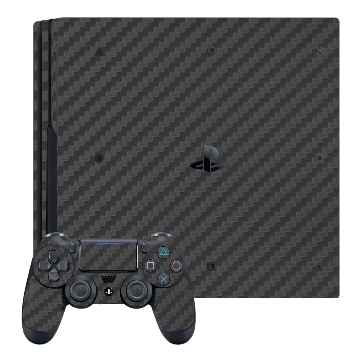 GENERICO - Skin Adhesivo Ps4 Pro Fibra de Carbono Plomo