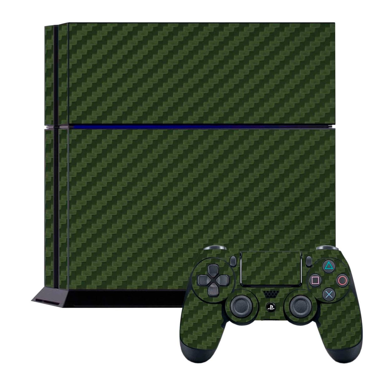 GENERICO - Skin Adhesivo Fibra de Carbono Verde para Ps4 Fat