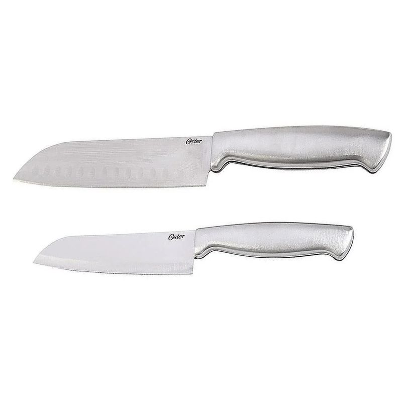 OSTER - Set de Cuchillos Oster 2 Piezas Santoku Acero Inox 91602 02
