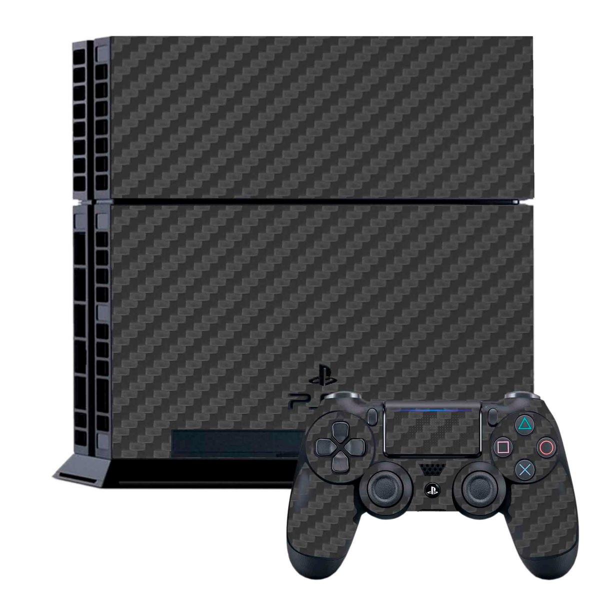 GENERICO - Skin Adhesivo Fibra de Carbono Plomo para Ps4 Fat