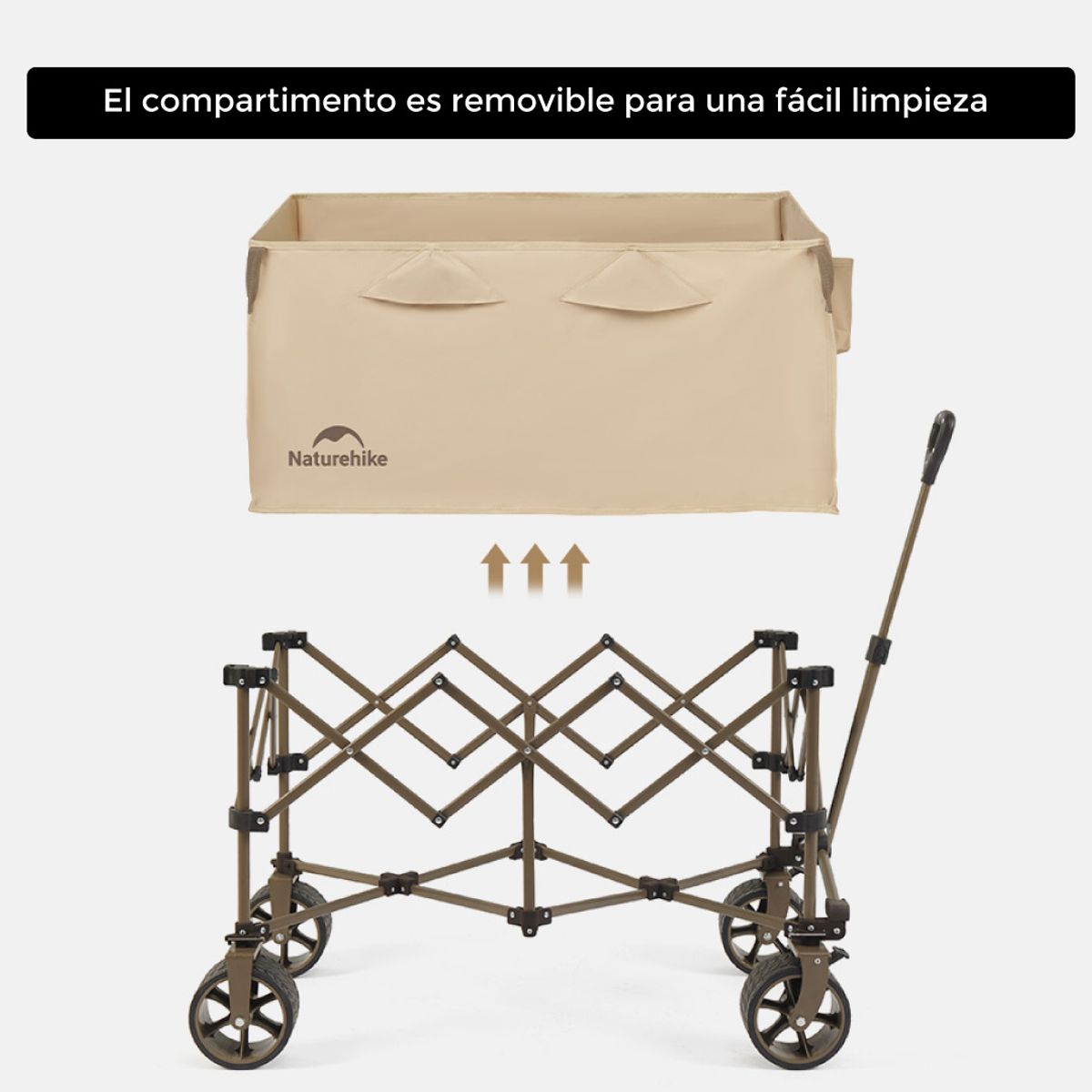 NATUREHIKE - Carrito de playa plegable Rubik All-Terrain 80-140L - Naturehike