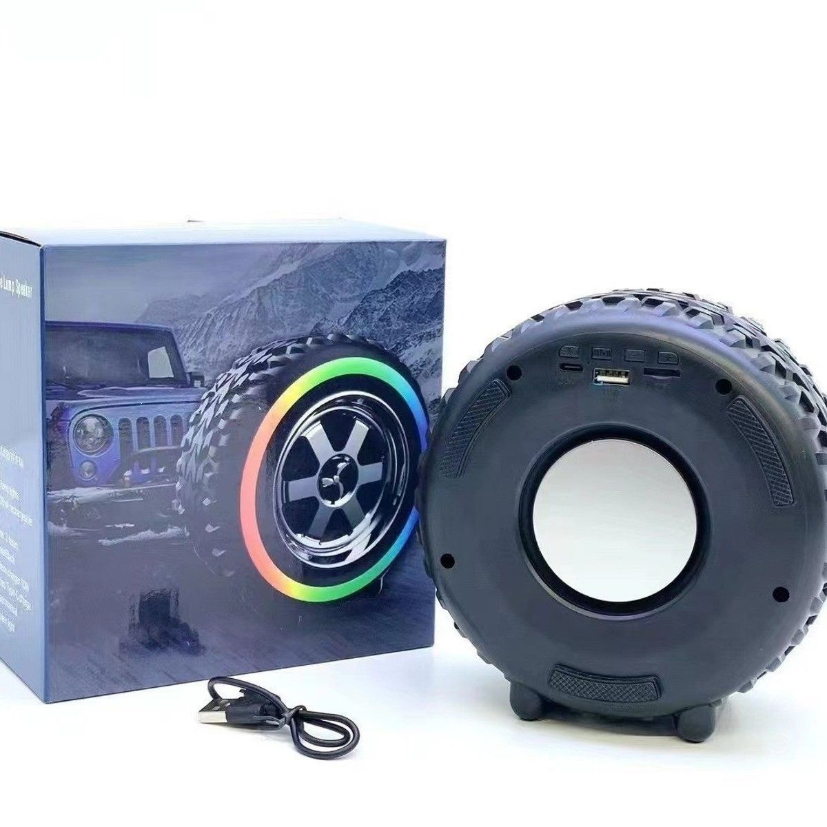 GENERICO - Parlante portatil con Bluetooth forma de llanta