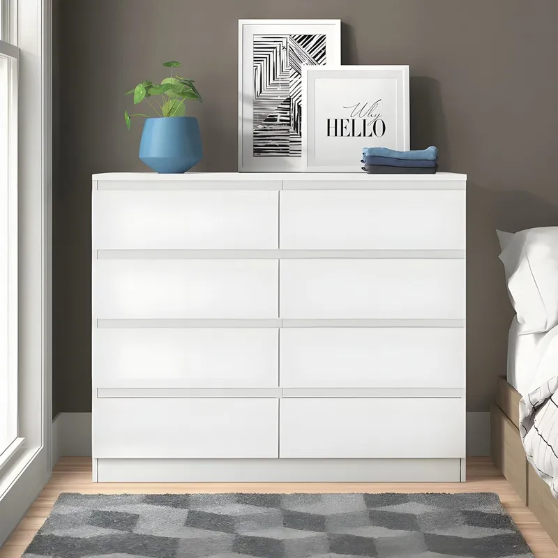 GENERICO - Cómoda Francine 8 Cajones Blanco 120 cm Huk