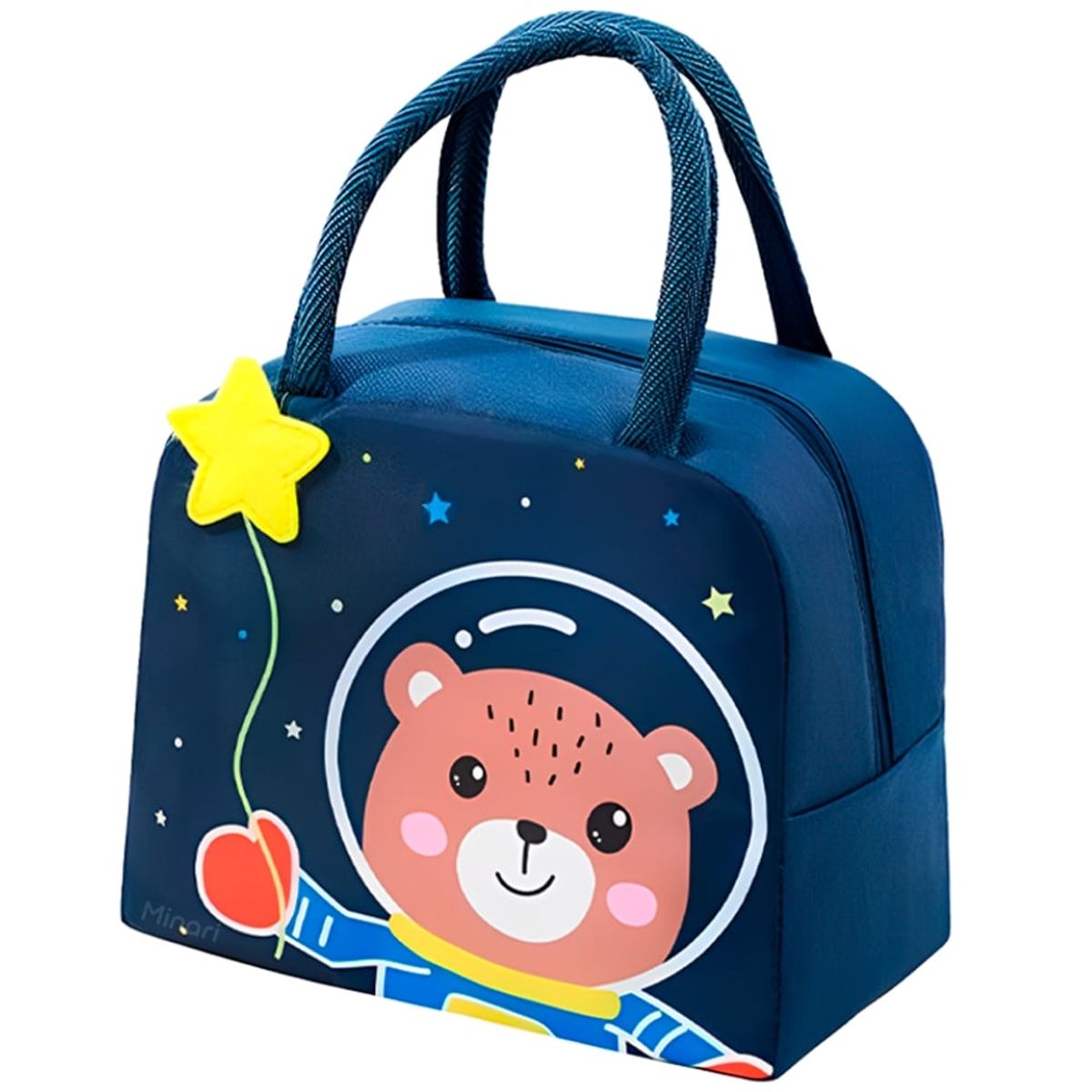 MINARI - Lonchera Térmica Infantil Azul Diseño Oso Astronauta 52L