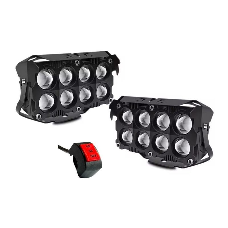 JET - Faros 8X8 Dual - Luz Fija, Multivoltaje, 3 Cables