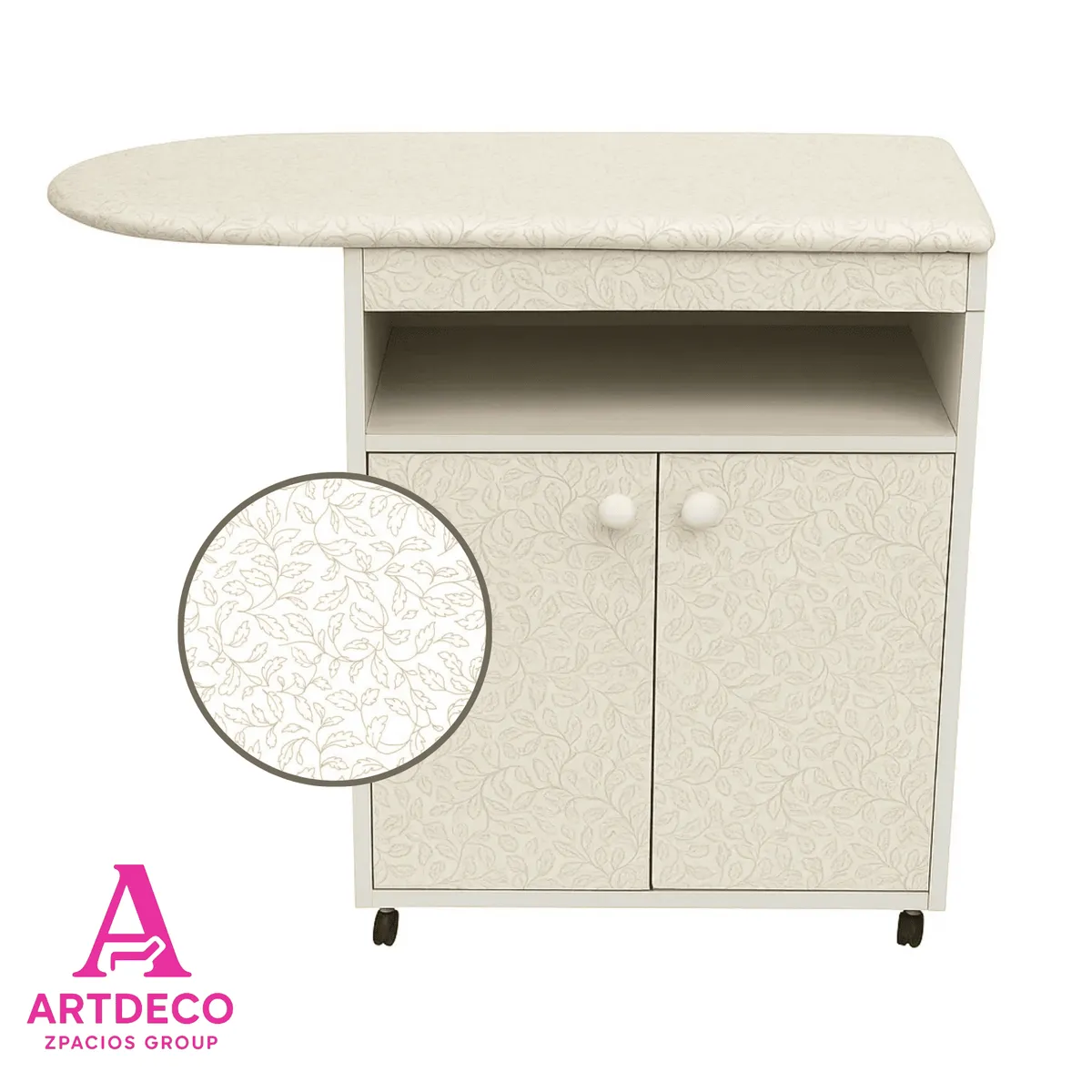 GENERICO - Mueble Planchador -  Color Floreado en fondo crema