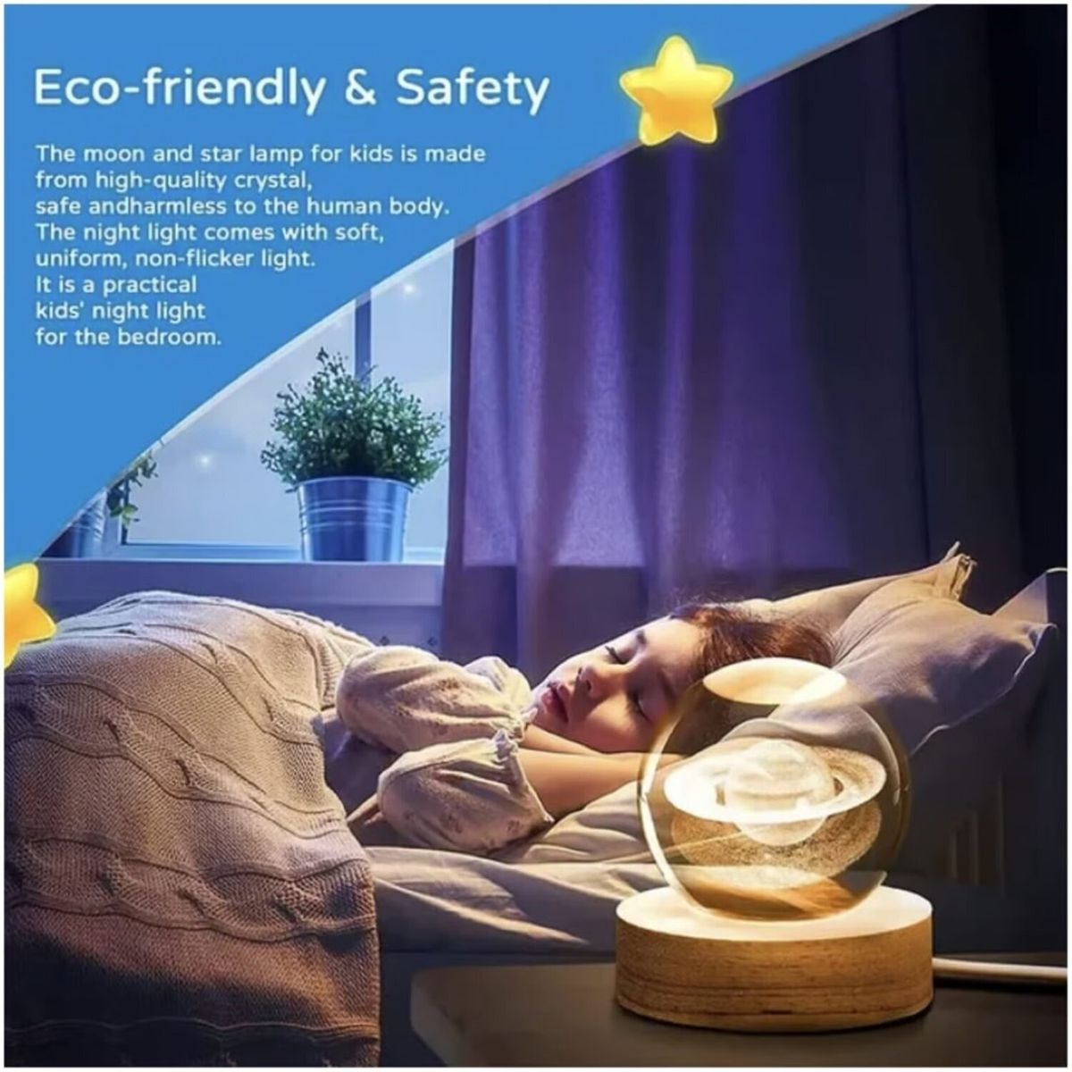 GENERICO - Lampara de Bola de Cristal Saturno