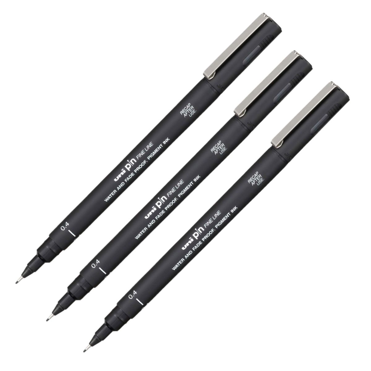 UNI BALL - UNI PIN Estilógrafo 04 Negro Pack x 3