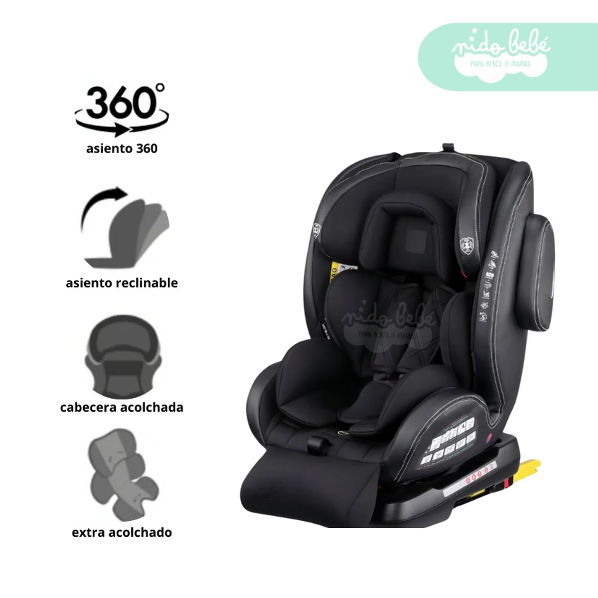 GENERICO - Silla De Auto 360 Confort Black