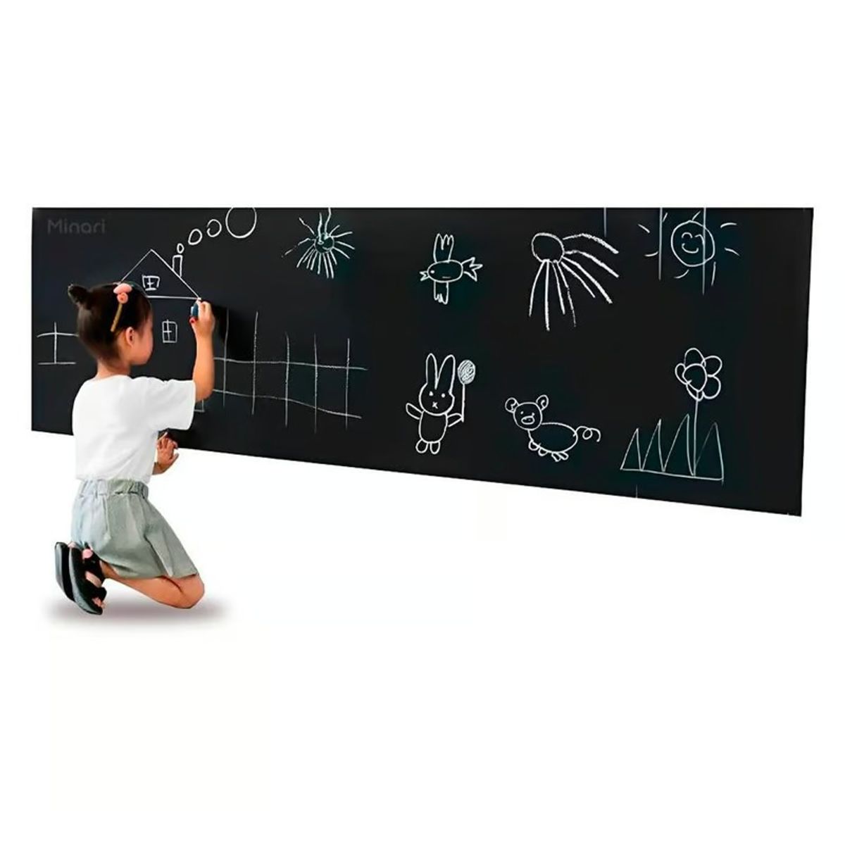 OEM - Pizarra Adhesiva Autoadhesiva Lámina Negra 200cmx45cm