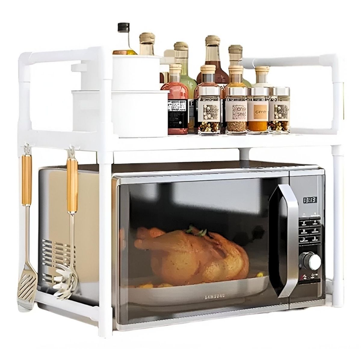 MINARI - Soporte Organizador de Microondas Blanco 340E