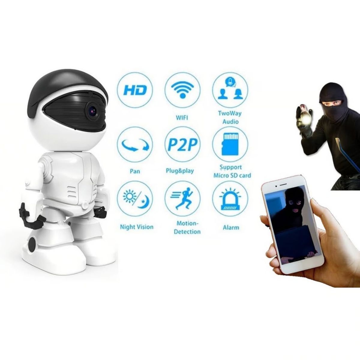 GENERICO - Monitor de bebe para el hogar vision nocturna voz bidireccional