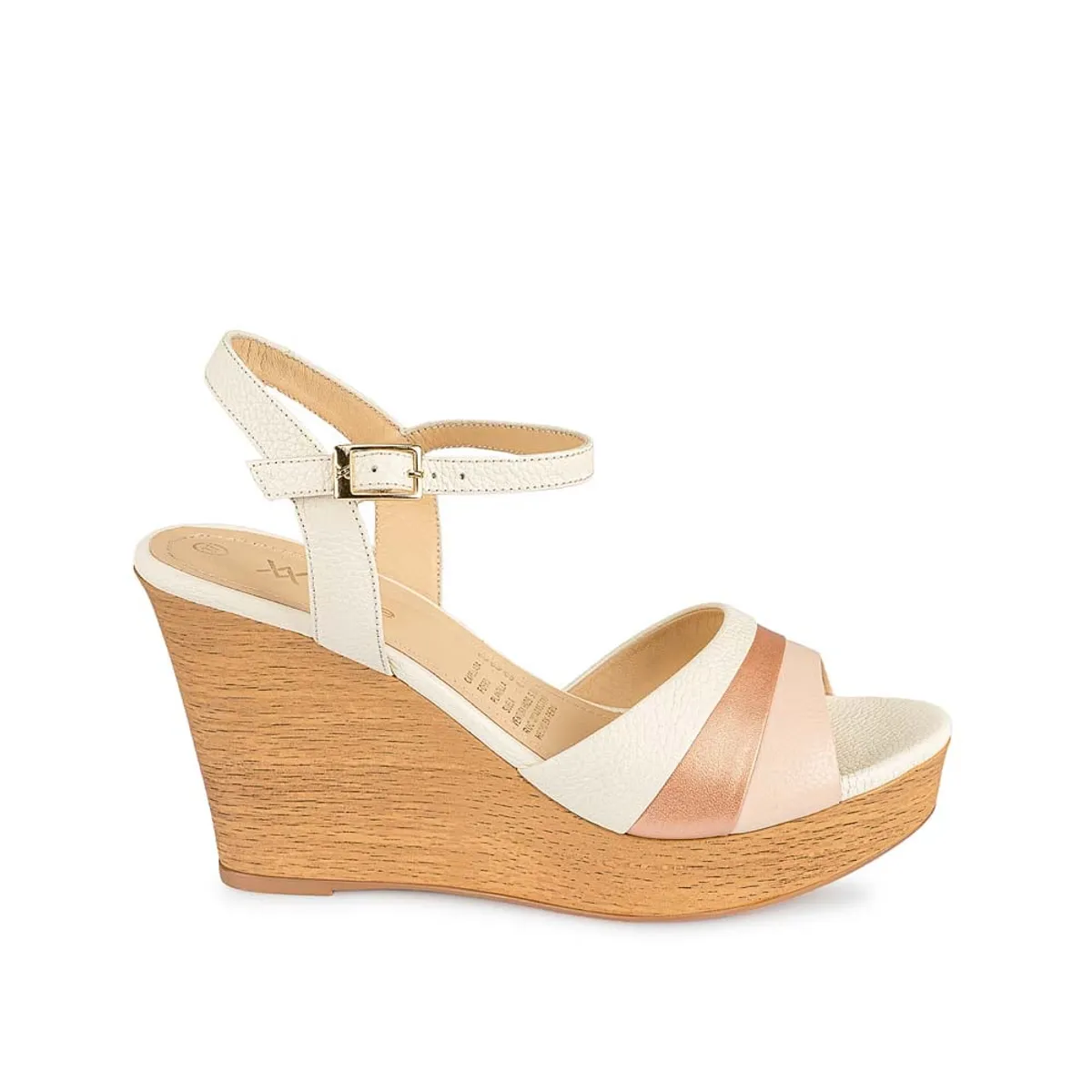 VIALE - Sandalia D'orsay Casual SOFI-2404 Hueso/Rosa Viale Cuero