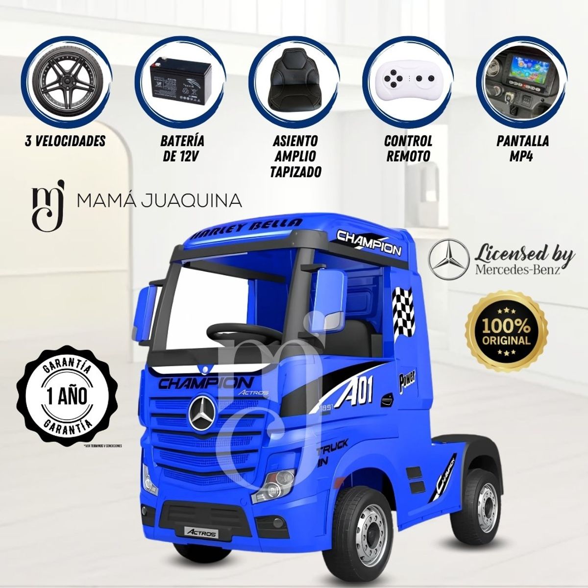 MERCEDES BENZ - CAMION A BATERÍA MERCEDES BENZ «ACTROS 4X4» Blue