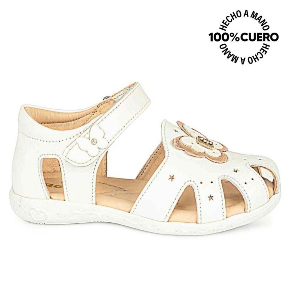 RABBIT - Sandalia D'orsay Casual MIA-2506 Blanco Rabbit Cuero
