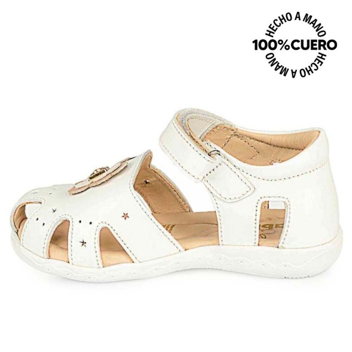 RABBIT - Sandalia D'orsay Casual MIA-2506 Blanco Rabbit Cuero