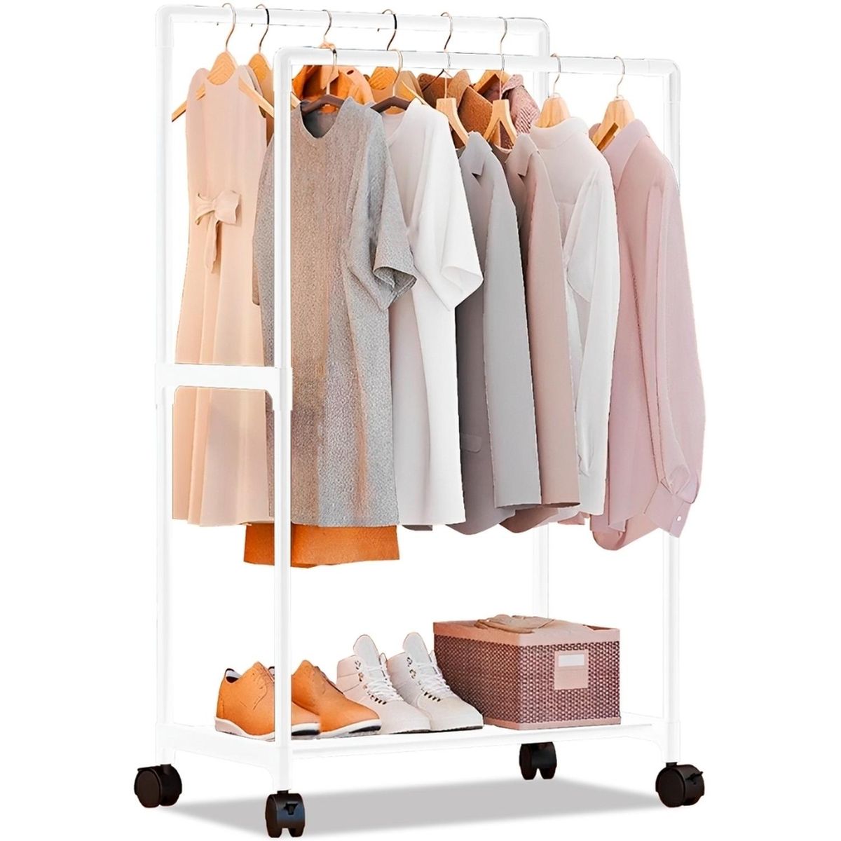 MINARI - Colgador de Ropa Perchero Doble Zapatera BL 1070P