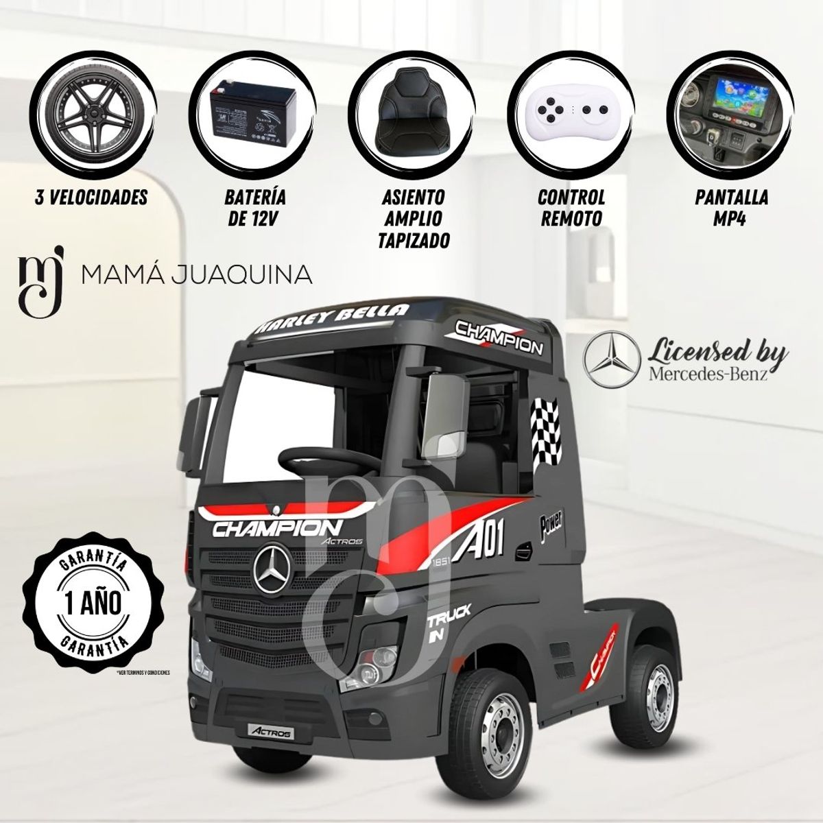 MERCEDES BENZ - CAMION A BATERÍA MERCEDES BENZ «ACTROS 4X4» Black