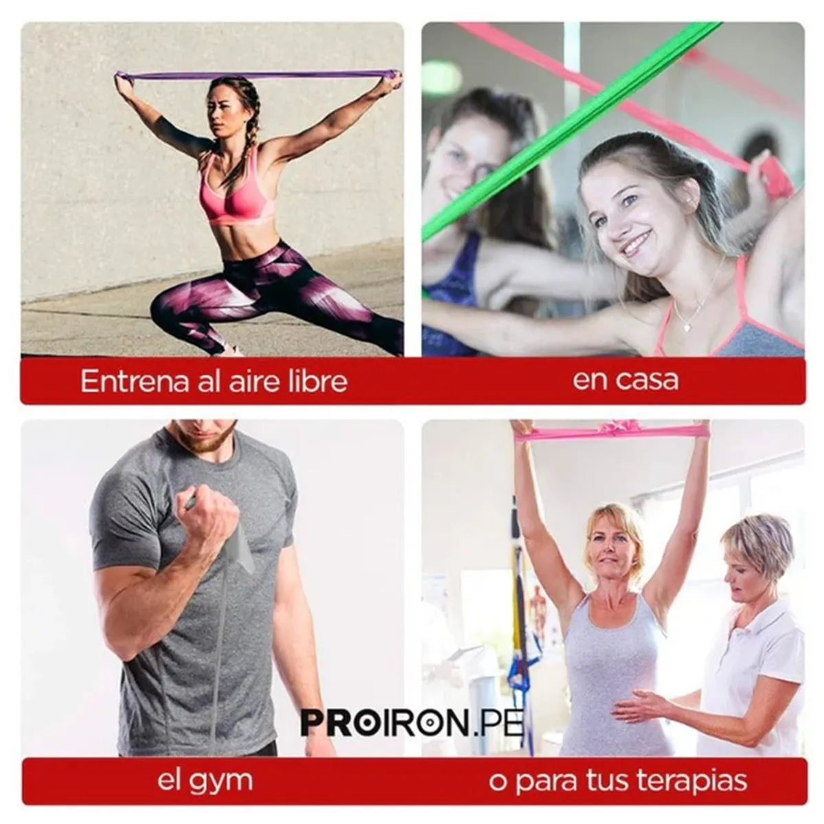 PROIRON - Banda Elástica de Resistencia Abierta de 1.5 M Heavy Verde