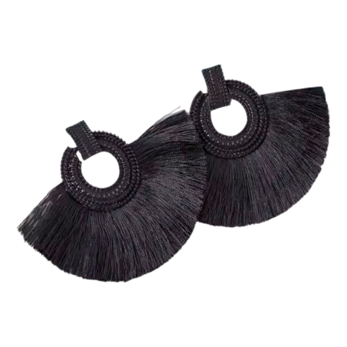 GENERICO - Arete de Borla de Hilo - Negro