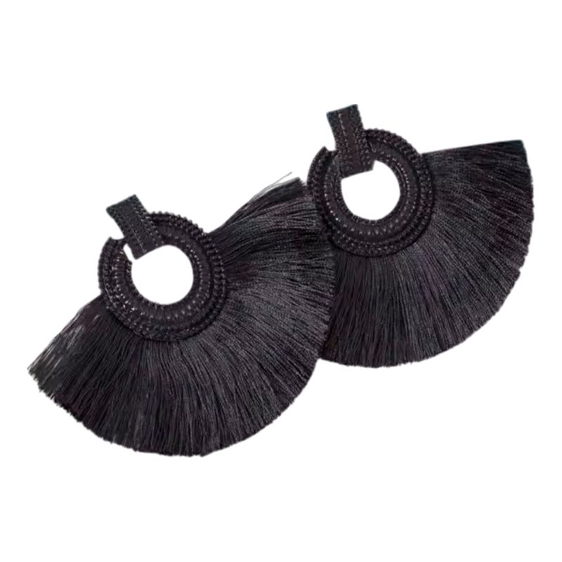 GENERICO - Arete de Borla de Hilo - Negro
