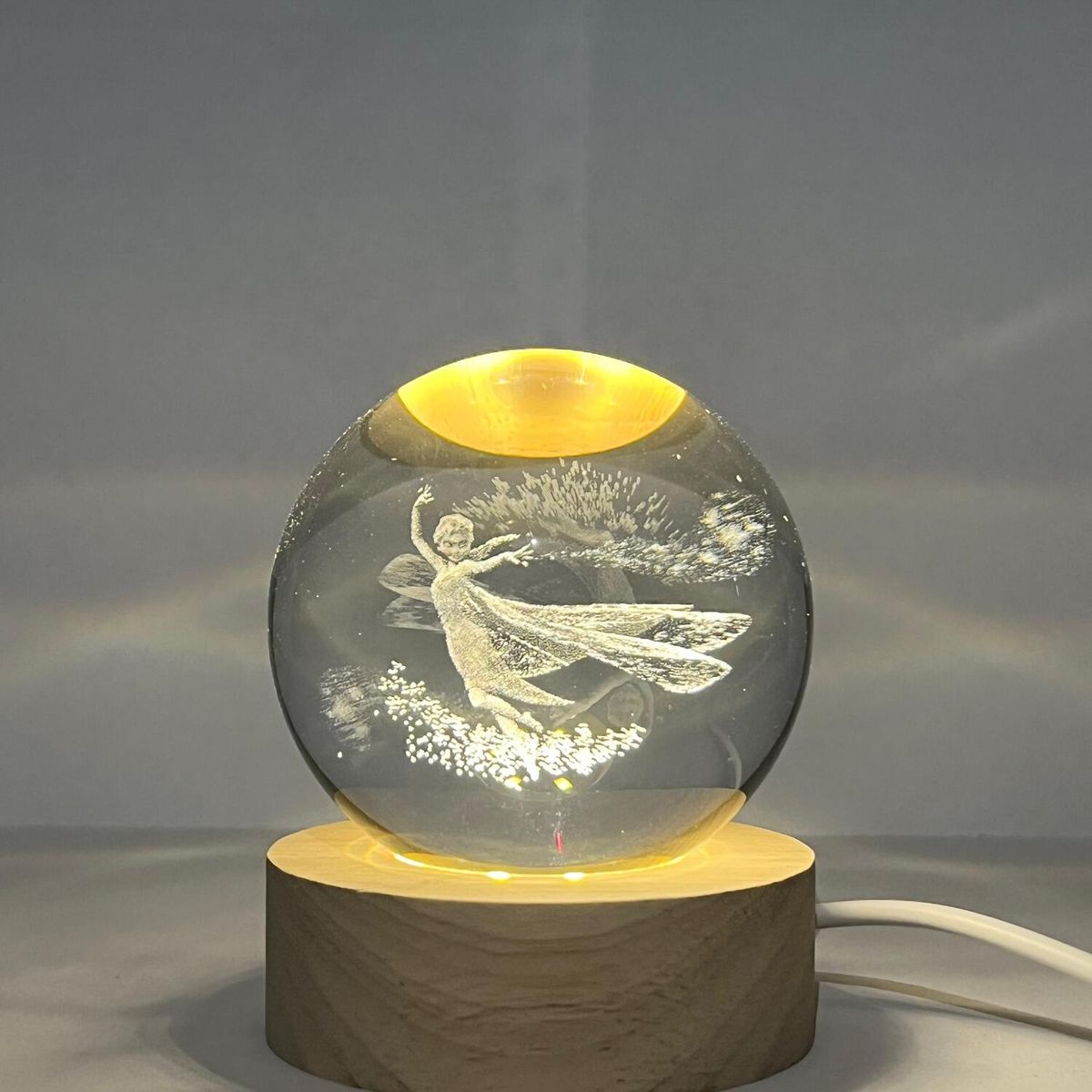 GENERICO - Lampara Bola de Cristal USB - Princesa de Nieve 6 cm
