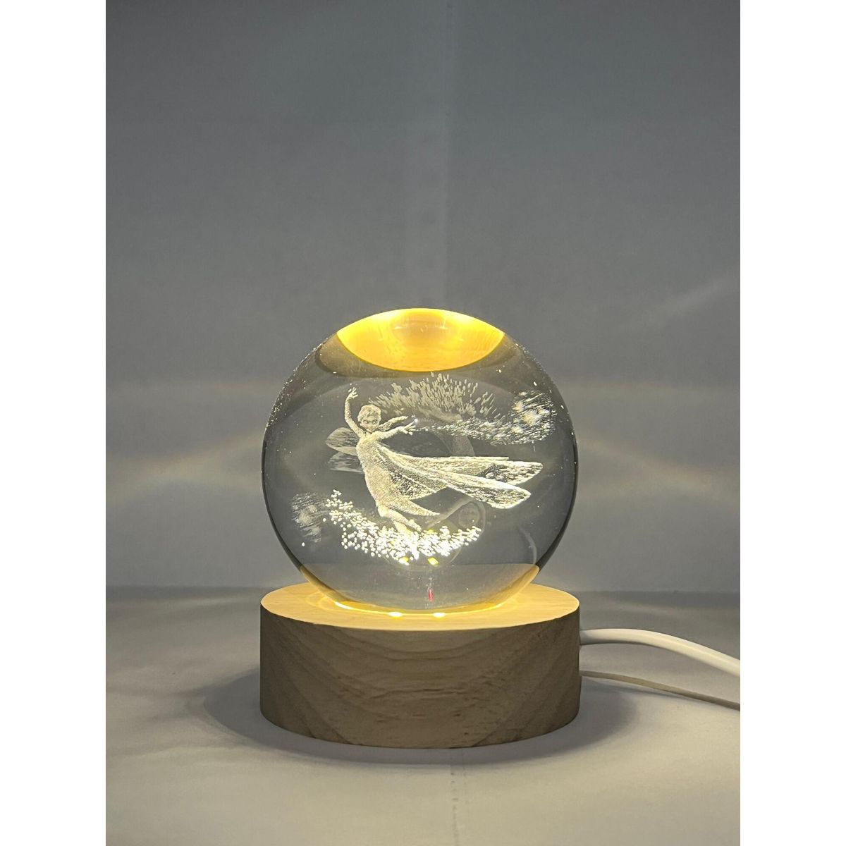 GENERICO - Lampara Bola de Cristal USB - Princesa de Nieve 6 cm