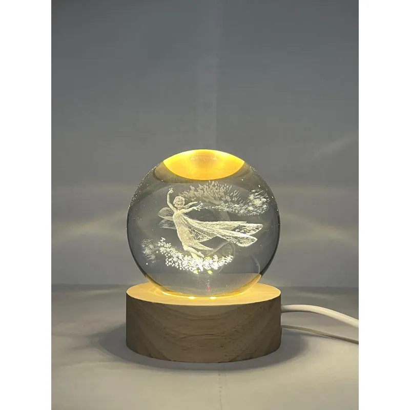 GENERICO - Lampara Bola de Cristal USB - Princesa de Nieve 6 cm