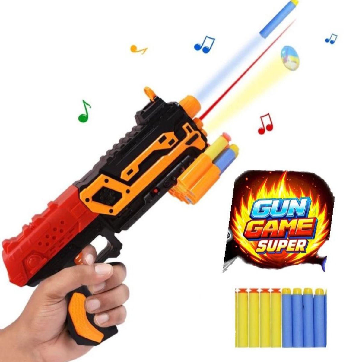 GENERICO - Lanzador de Juguete Niños con Dardos Espuma Luces Sonidos