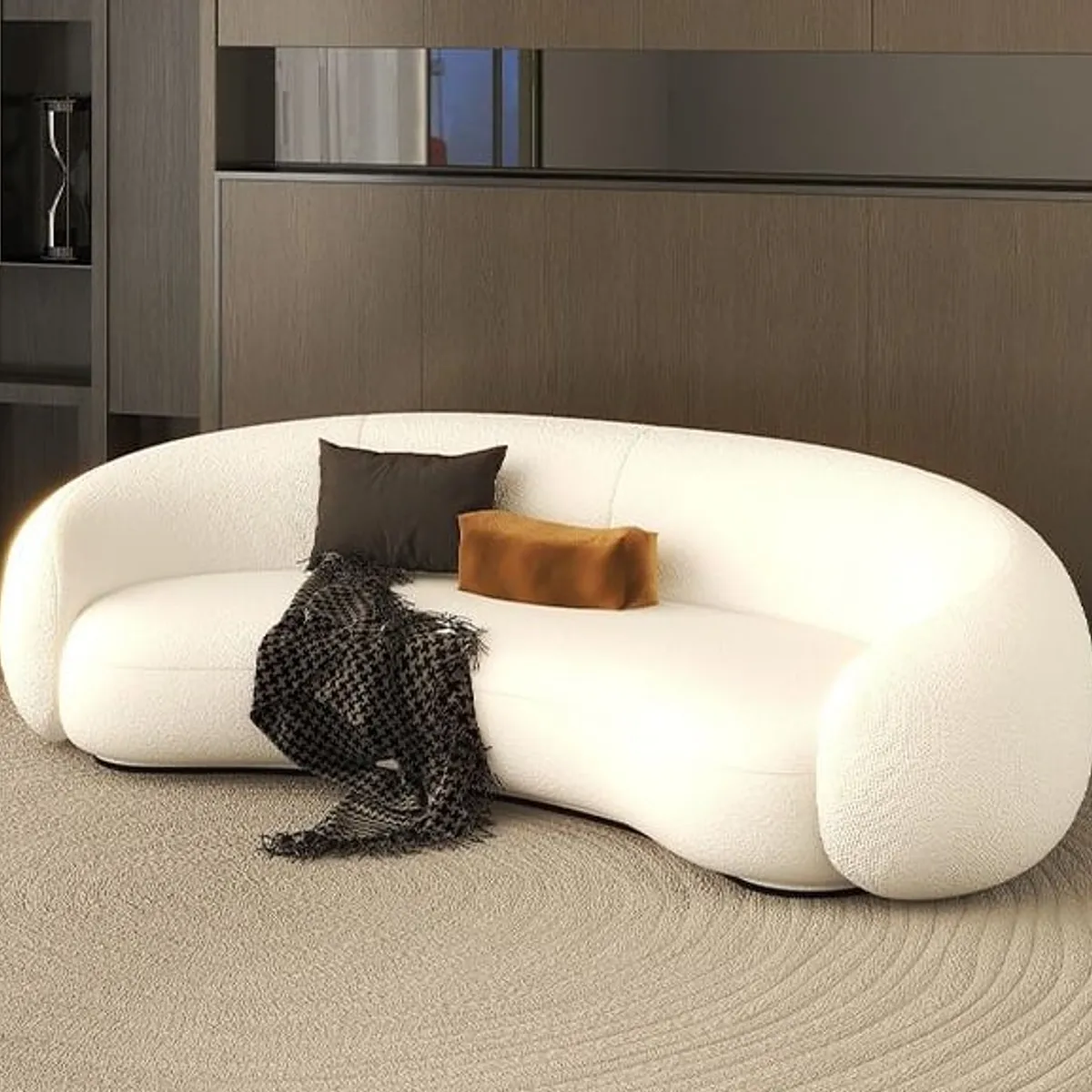 GENERICO - Sofa Curvo Nápoles 3 cuerpos - Ivory