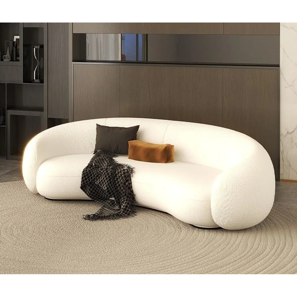 GENERICO - Sofa Curvo Nápoles 3 cuerpos - Ivory