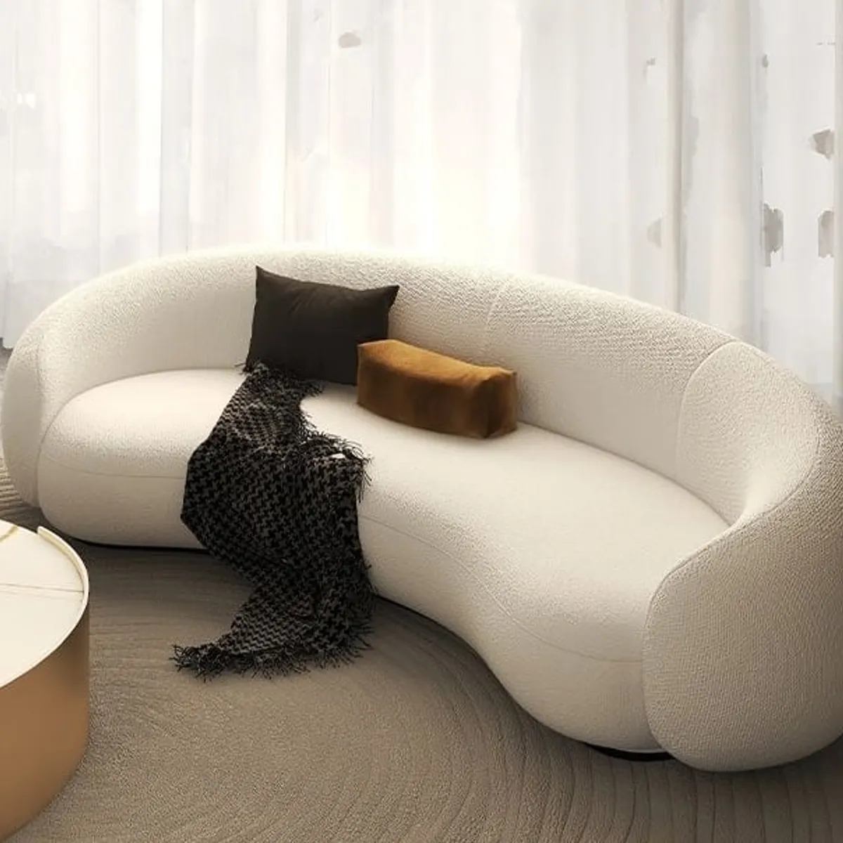 GENERICO - Sofa Curvo Nápoles 3 cuerpos - Ivory